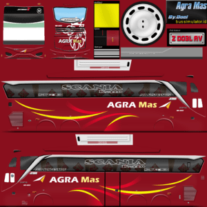 Livery Bussid SHD Bus Pariwisata Agra Mas Scania by Doel